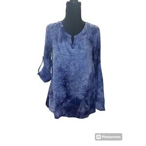 Women’s Versona Hemp & Thread Tie Dye Relaxed Fit 3/4 Sleeve Shirt size small
